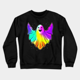 LGBTQ Colorful Happy Ghost Halloween Crewneck Sweatshirt